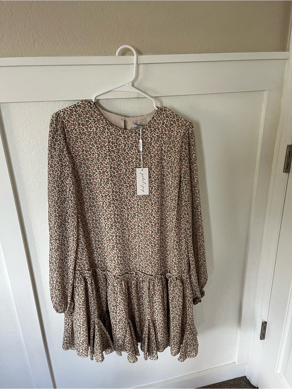Petal + Pup Women's Large Jennie Long-sleeve Mini Dress NWT